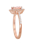 Morganite Oval Halo Ring