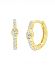 Oval Sparkle Huggie Earrings