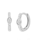 Oval Sparkle Huggie Earrings