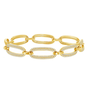 Pave Linked Oval Bracelet