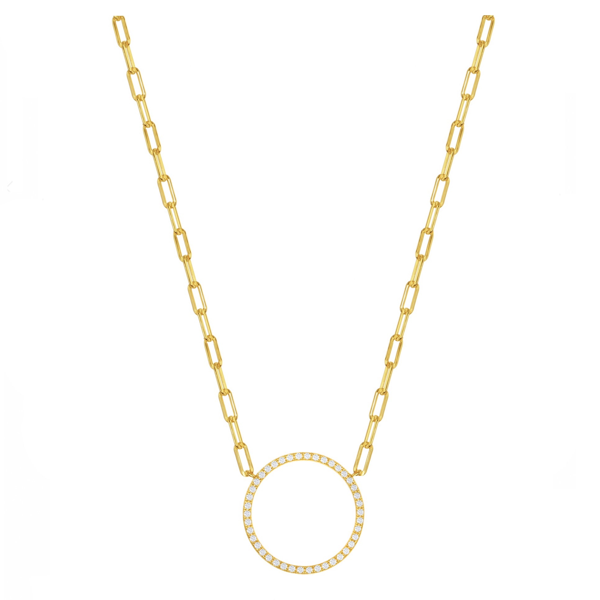Sparkle Circle Paperclip Necklace