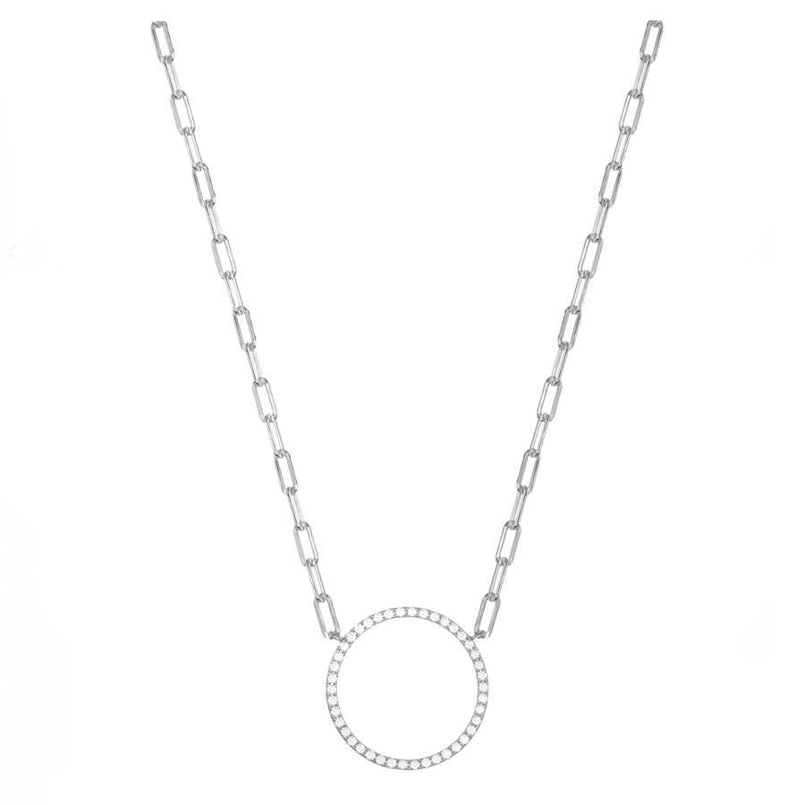 Sparkle Circle Paperclip Necklace