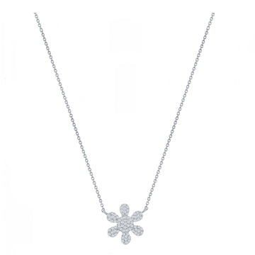 Pave Diamond Flower Necklace