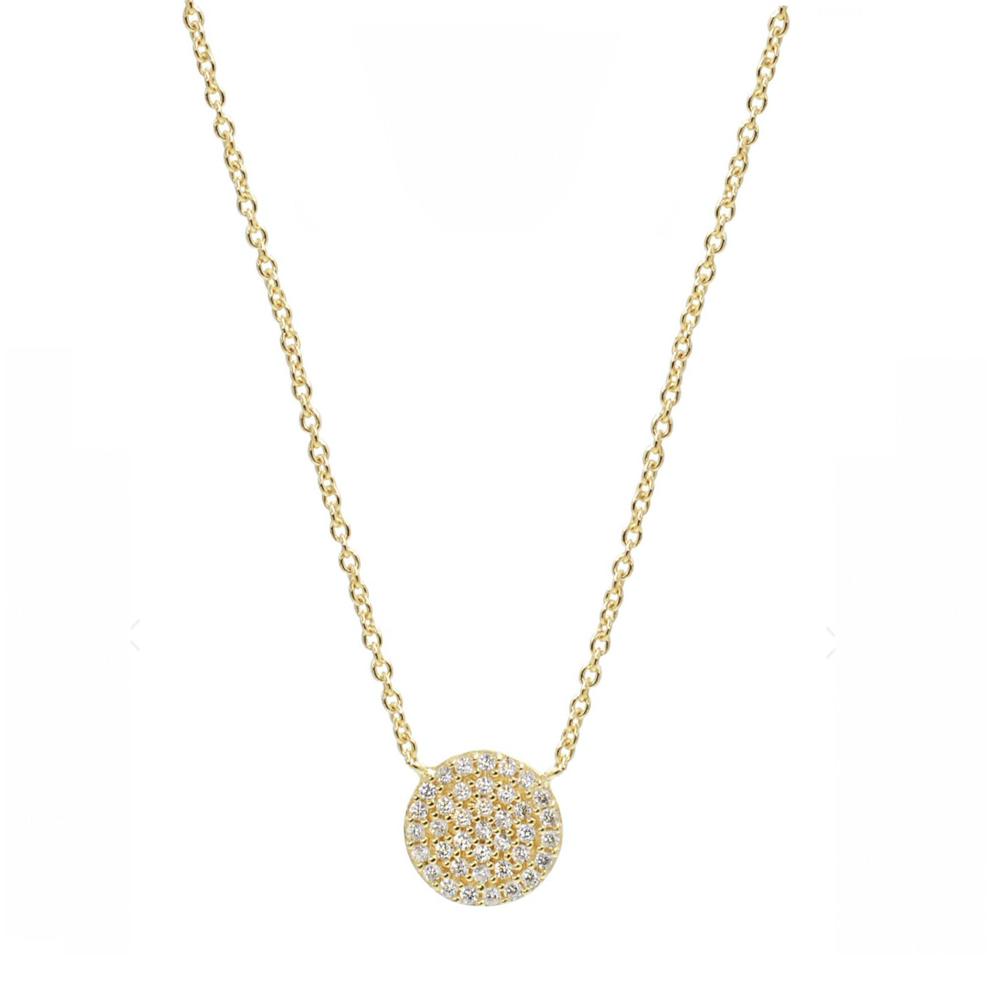 Pave Disc Necklace