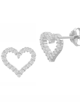 Mini Pave Heart Outline Stud Earrings