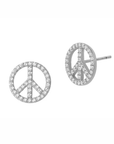 Pave Peace Stud Earrings