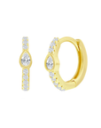 Pear Sparkle Huggie Earrings