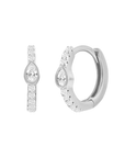 Pear Sparkle Huggie Earrings