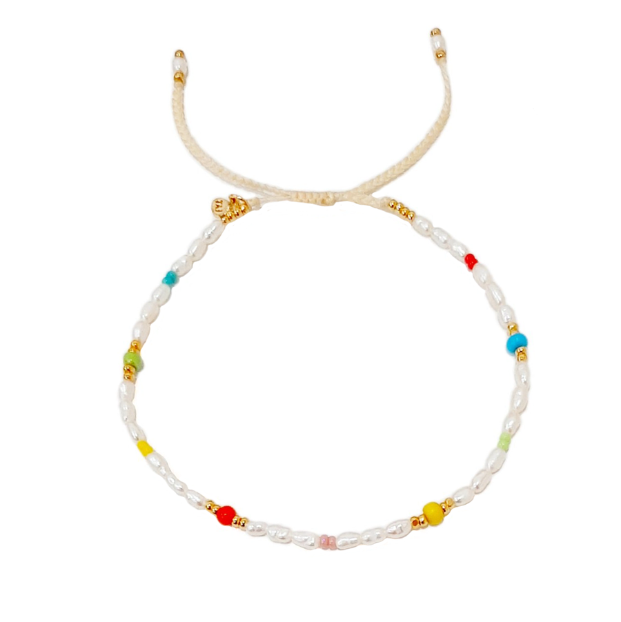 Seed Pearl and Rainbow Beaded Bracelet