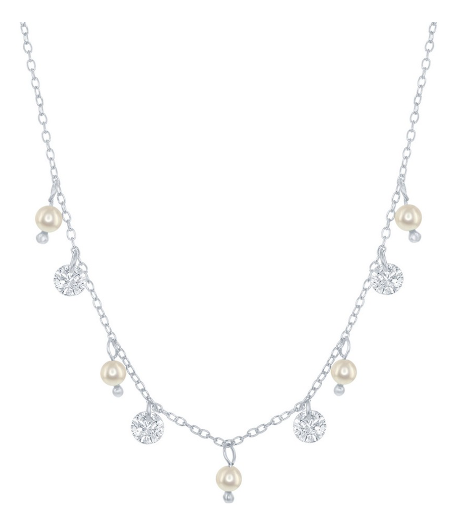 Sparkle Pearl Shaker Necklace