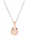 Morganite Pear Solitaire Necklace