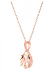 Morganite Pear Solitaire Necklace