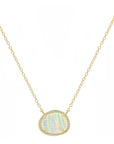 Blue Opal Pebble Necklace (Available in 5 Colors)