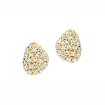 Pave Pebble Stud Earrings