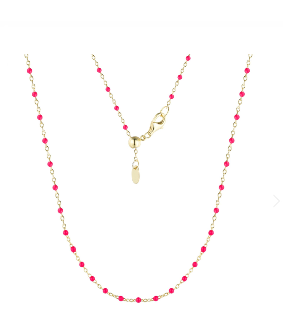 Enamel Beaded Chain Necklace (Available in 7 Colors)
