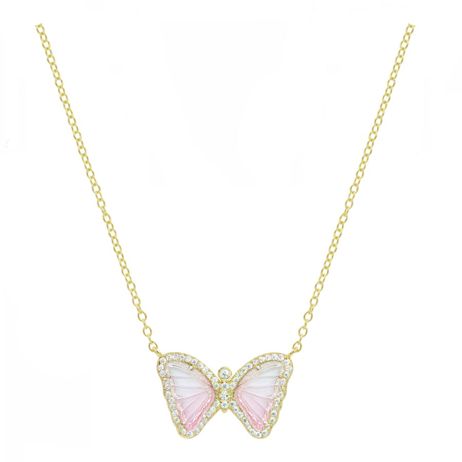 Cherry Blossom Butterfly Necklace