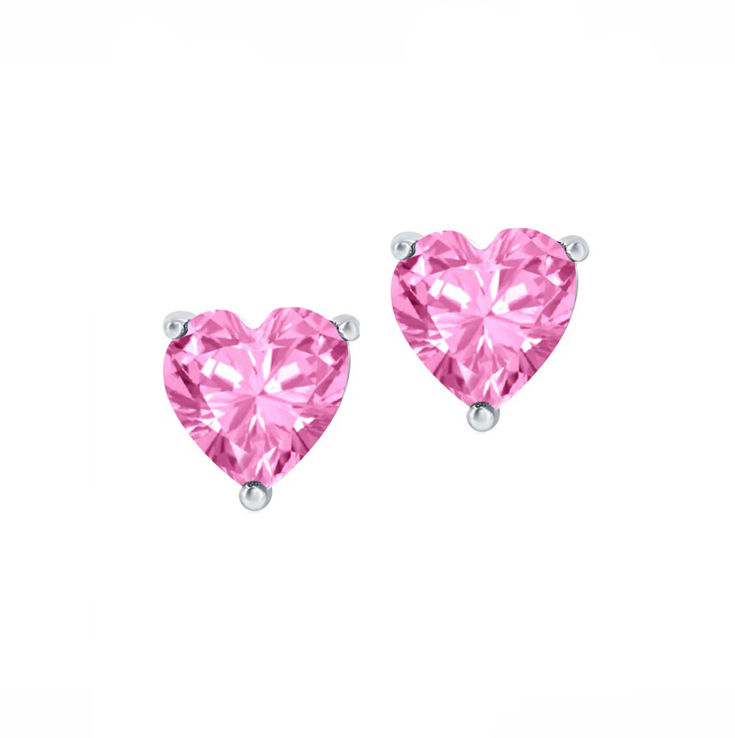 Birthstone Heart Stud Earrings (Available in 12 Colors)