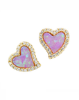 Opal Heart Stud Earrings (Available in 5 Colors)