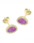 Opal Pebble Stud Earrings (Available in 10 Colors)