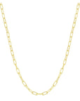 Polished and Rope Link Paperclip Necklace