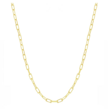 Polished and Rope Link Paperclip Necklace