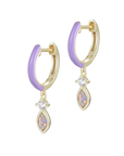 Enamel Opal Huggies Earrings (Available in 4 Colors)