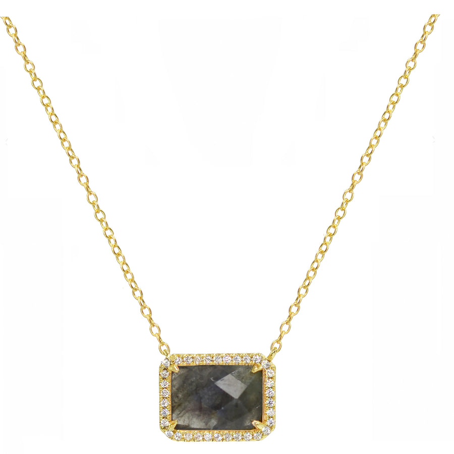 Rectangle Gemstone Necklace (Available in 5 Colors)