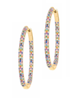 Pave Rainbow Hoop Earrings