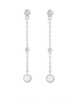 CZ Bezel Bead Chain Earrings