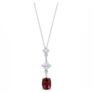 Ruby Drop Line Necklace
