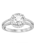 Round Halo Split Shank Ring
