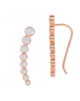 Graduated Bezel Crawler Earrings