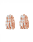 Triple Row Sparkle Huge Earrings