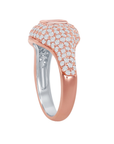 Double Baguette Pave Diamond Signet Ring
