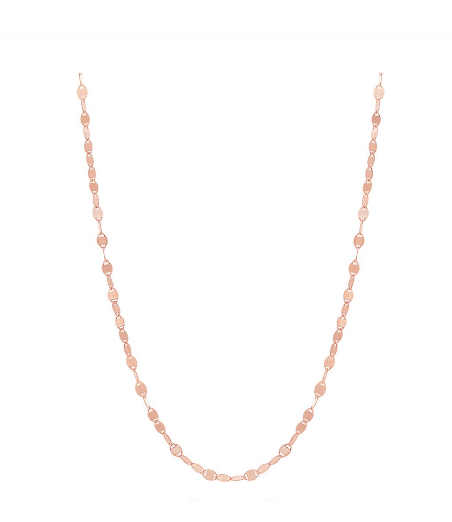 Flat Mirror Oval Chain Necklace