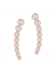 Graduated Bezel Crawler Earrings