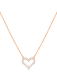 Pave Heart Outline Necklace