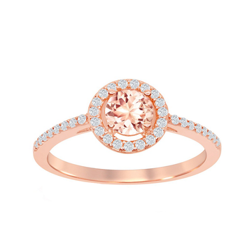 Morganite Round Halo Ring