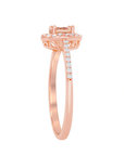 Morganite Round Halo Ring