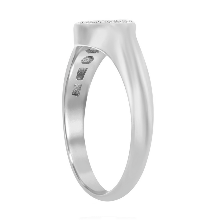 Pave Disc Signet Ring