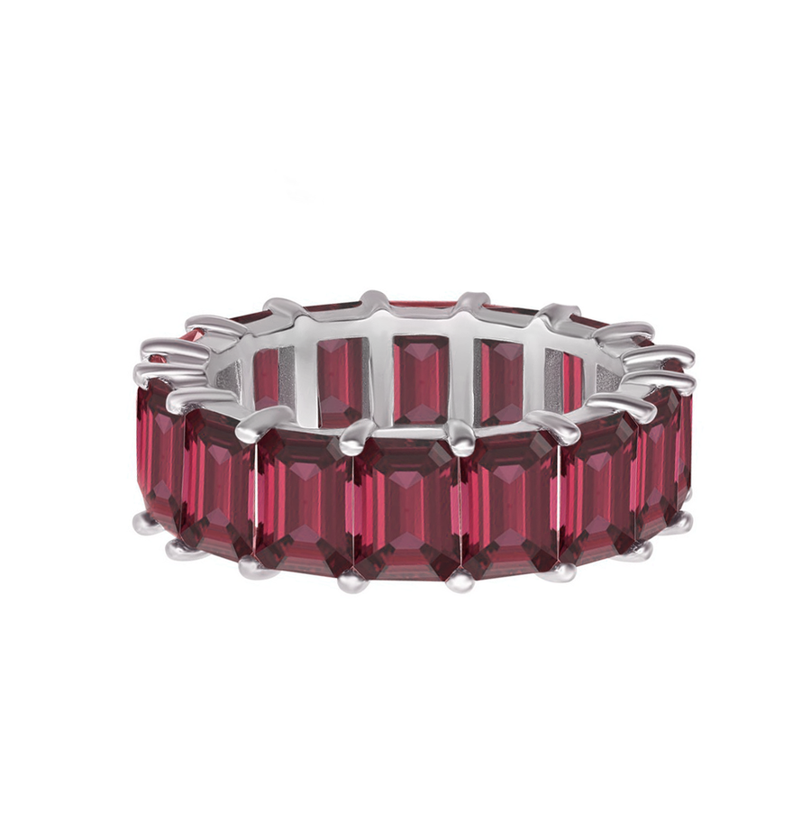 Emerald-Cut Ruby Eternity Band