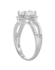 Round Halo Split Shank Ring