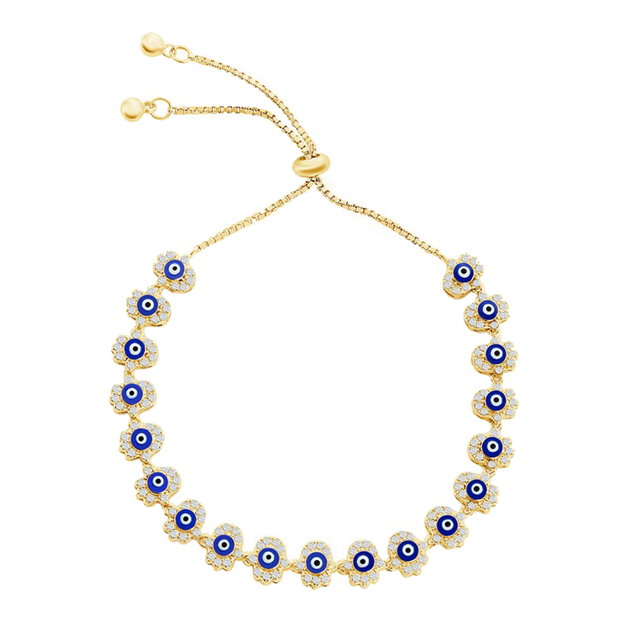 Sparkle Hamsa Evil Eye Bolo Bracelet