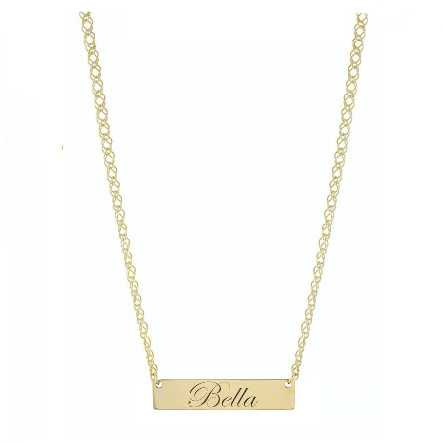 Personalized  Bar Script Name Necklace