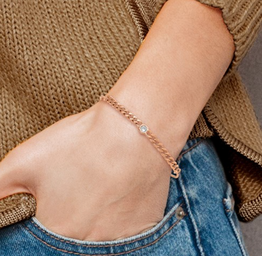 Curb Link CZ  Bolo Bracelet
