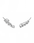 Personalized Script Crawler Stud Earrings