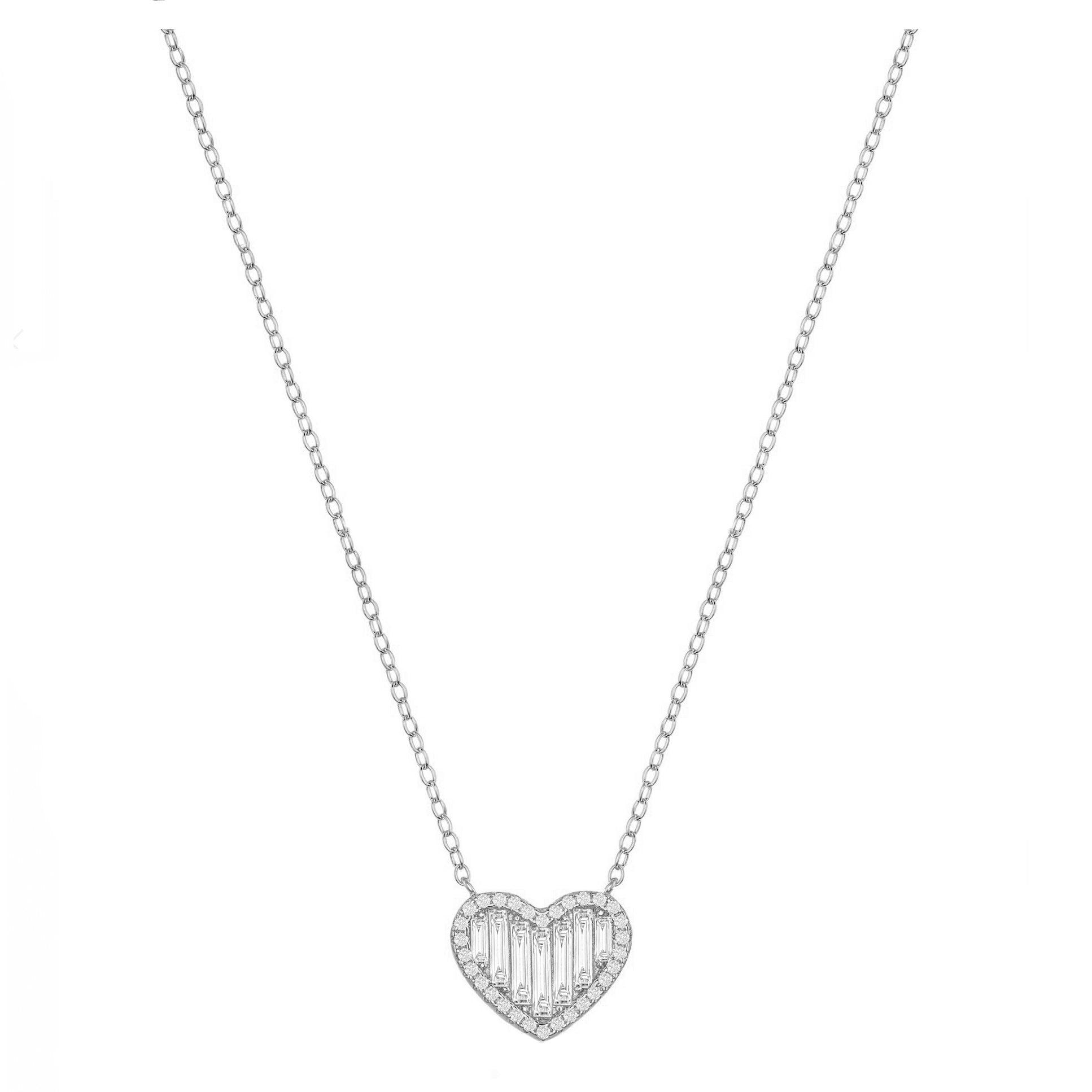 Baguette Heart Sparkle Necklace