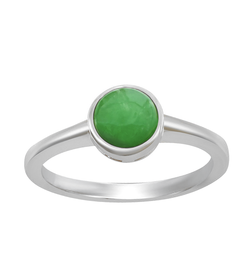 Round Jade Bezel Ring