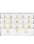 Pave Block Initial Paperclip Chain Necklace