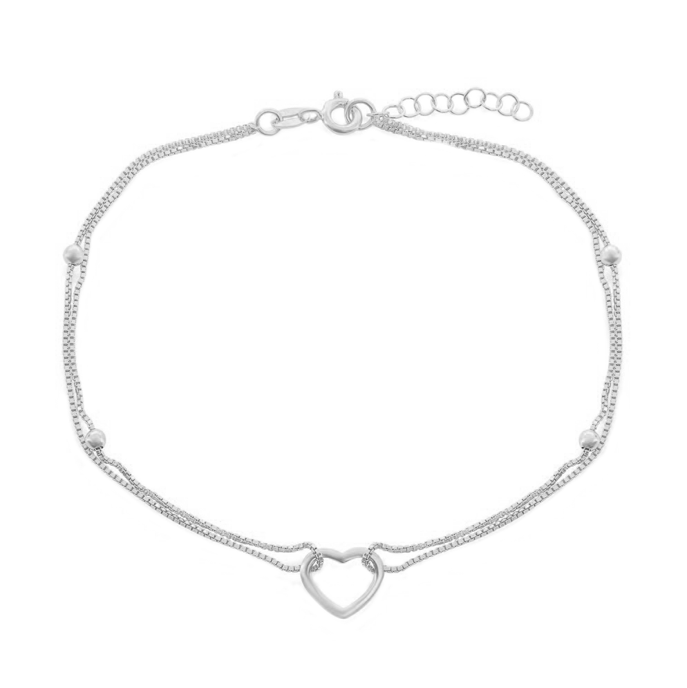 Double Chain Heart Anklet